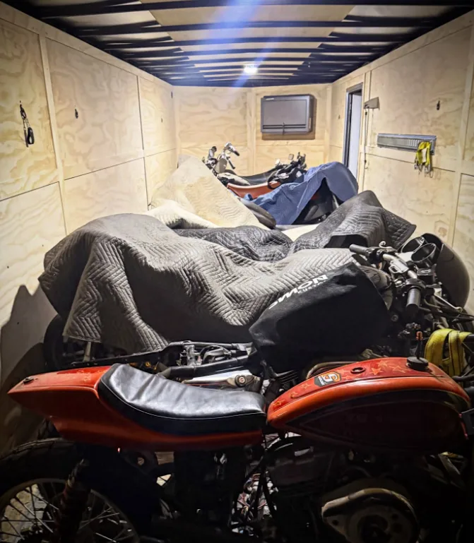 Harley-Davidson and cruiser motorcycle transport with specialized shipping cradles